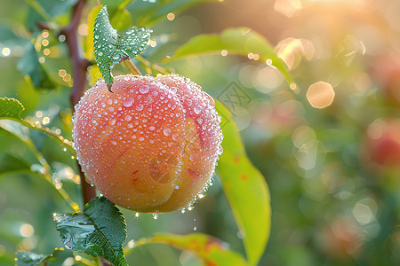 果树上的桃子图片