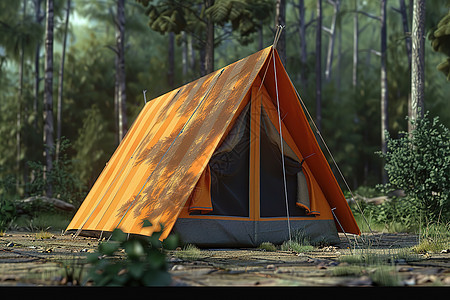 森林中的帐篷图片