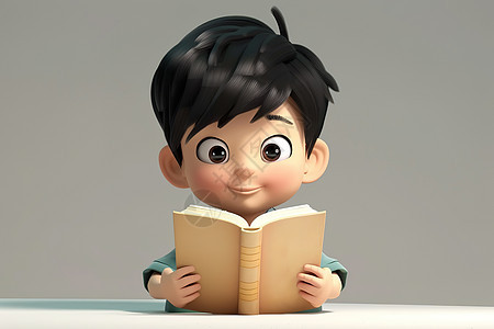 男孩阅读书籍图片