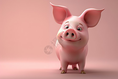 微笑的粉红小猪图片