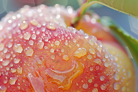 桃子上的水滴图片