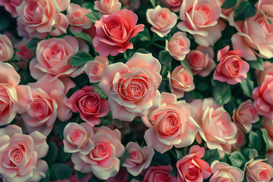 粉色玫瑰花海图片