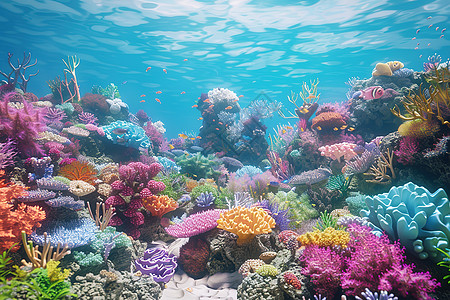 五彩斑斓的珊瑚礁图片