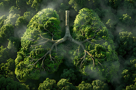 青翠的肺脏树木图片