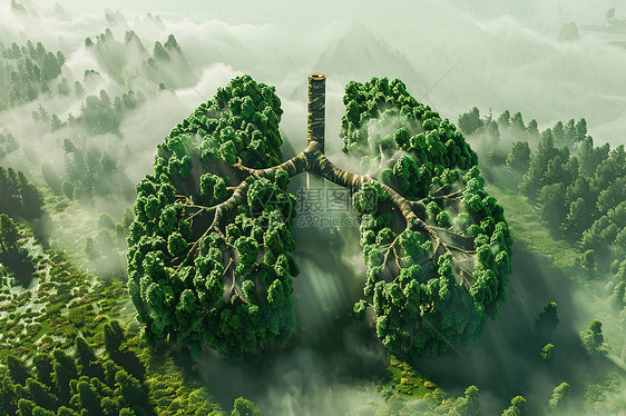 肺形状树图片