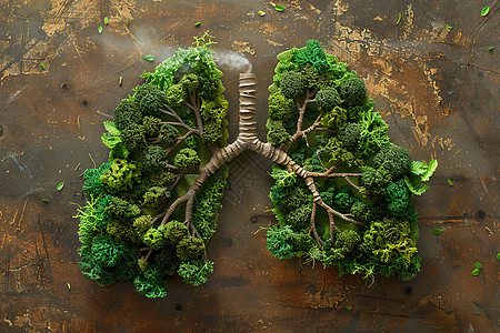 肺脏形状的树木图片