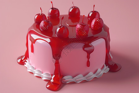 甜蜜的樱桃蛋糕图片