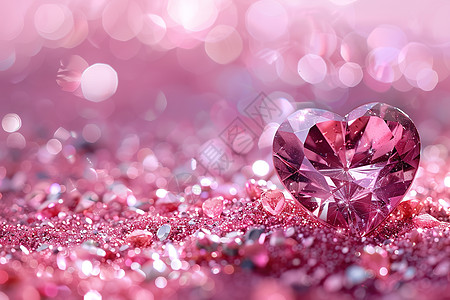 粉色心形钻石图片