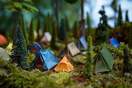丛林中的帐篷图片