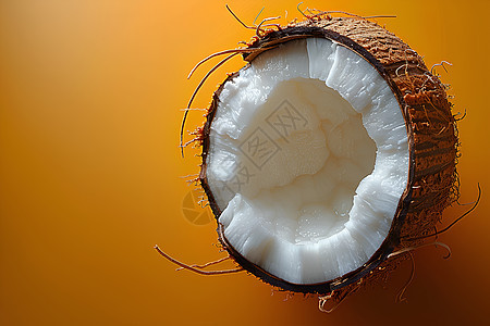 剖开的椰子图片