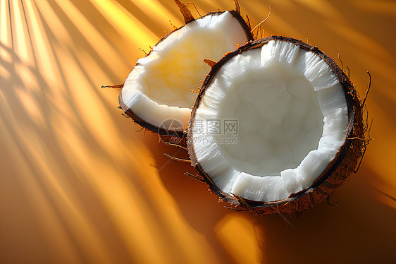 光影里的椰子图片