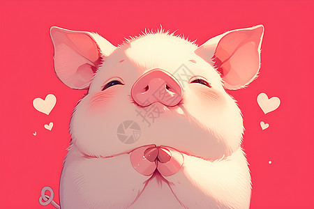 可爱心形小猪图片