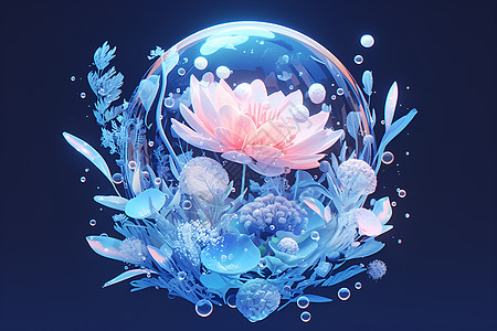 水泡里的花朵图片