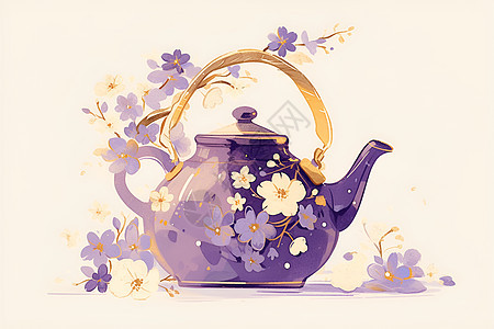 提手茶壶上的花纹图片