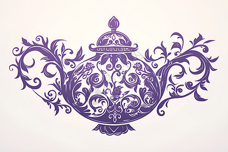 紫色的茶壶轮廓图片