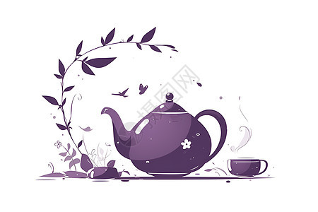茶香四溢的茶壶图片