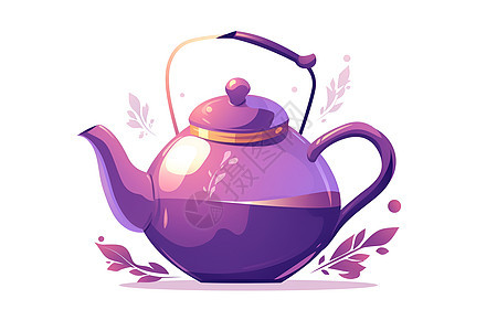 圆形紫色老茶壶图片