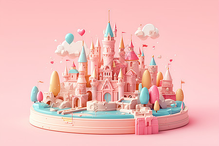 粉色玫瑰城堡图片
