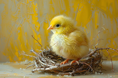 巢里的小鸡图片
