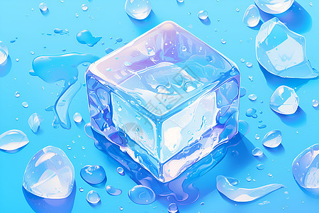 冰上的水滴图片