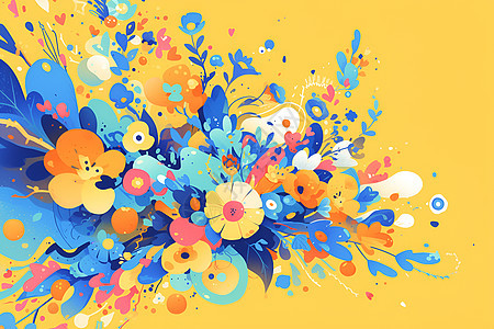 绚烂的彩色花朵壁纸图片