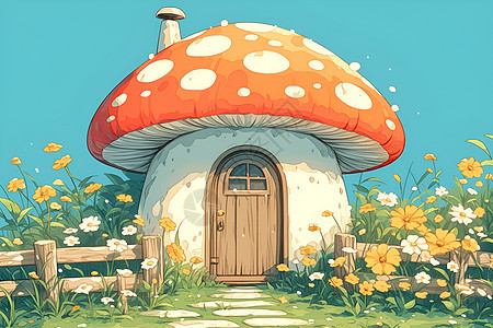 童话里的蘑菇屋图片