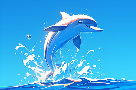快乐跃动的海豚图片