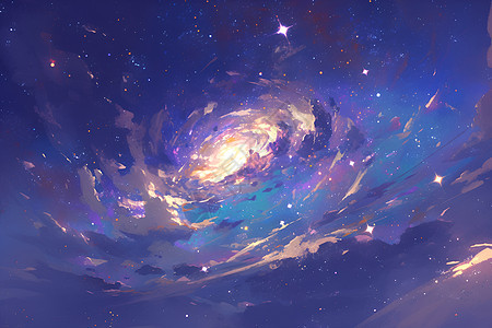 多彩星云背景图片