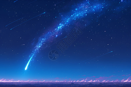 夜空中划过的彗星图片