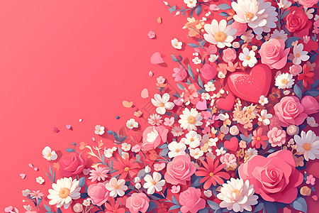 粉色鲜花背景图片