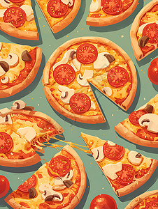 美味的披萨拼图图片