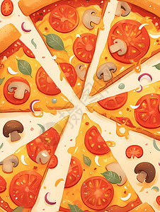 卡通向多彩披萨图片