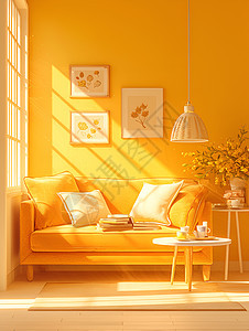 黄色风格的舒适家居图片