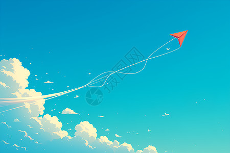 蔚蓝天空中的风筝图片