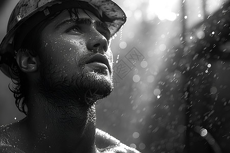 雨中的男人图片