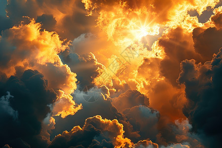 太阳透过云朵图片