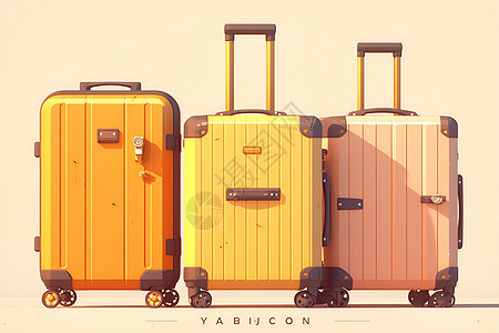 彩色的行李箱图片