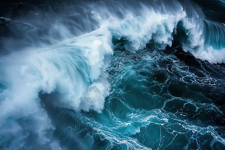 大浪冲击着海洋图片