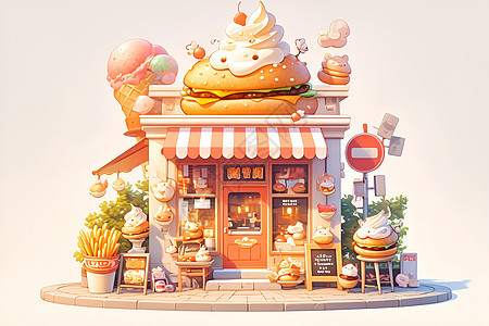美味汉堡主题商店图片