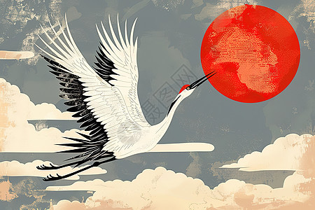 白鹤与太阳图片