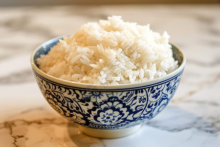 瓷碗中的米饭图片
