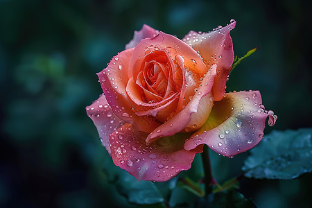 花瓣上的雨滴图片