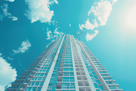 蓝天下的高楼大厦图片