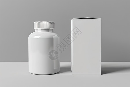 白色盒子与药瓶图片