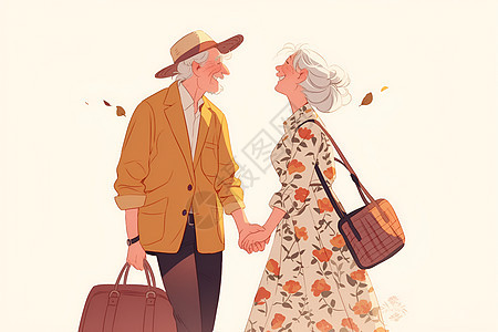 开心的老年夫妇图片