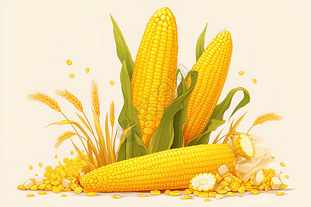 设计的玉米食物图片