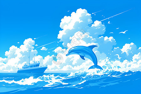 海洋世界里的海豚图片