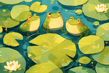水域中的青蛙图片