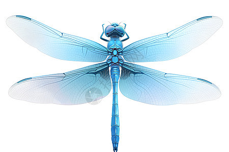 蓝色蜻蜓张开翅膀图片