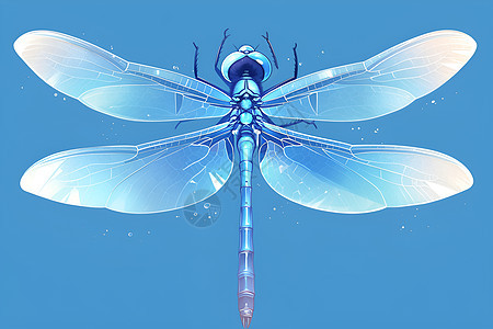 蓝蜻蜓展翅翱翔图片